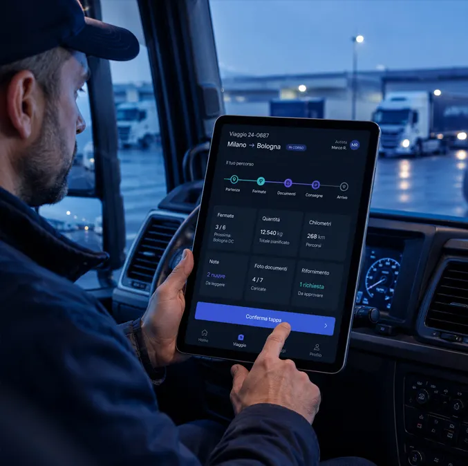 Portale autista su tablet